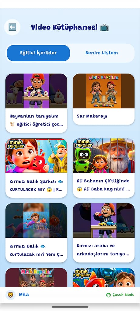 Video kütüphanesi — eğitici içerikler ızgarası