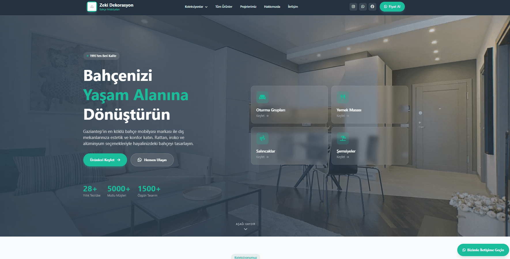 Zeki Dekorasyon ana sayfa hero ve kategori kartları